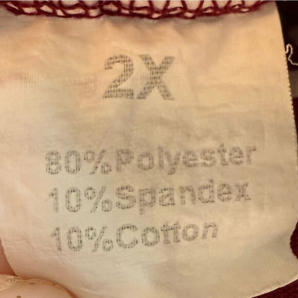 Women's Plus Size V Neck Button Tunic Tops Long Sleeve Flowy Shirt Wine Red 2X - Picture 9 of 10